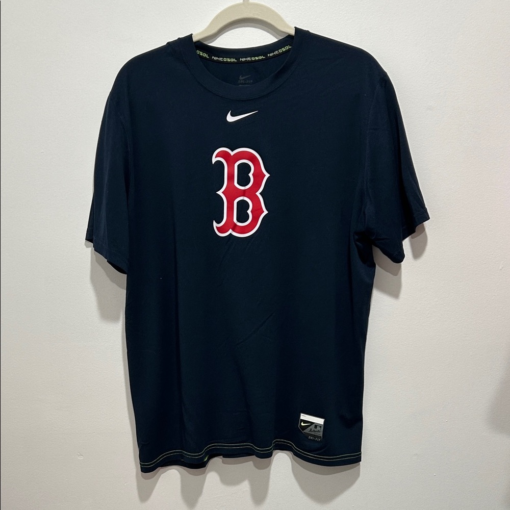 Nike Navy Tee with Red Boston 'B' Logo